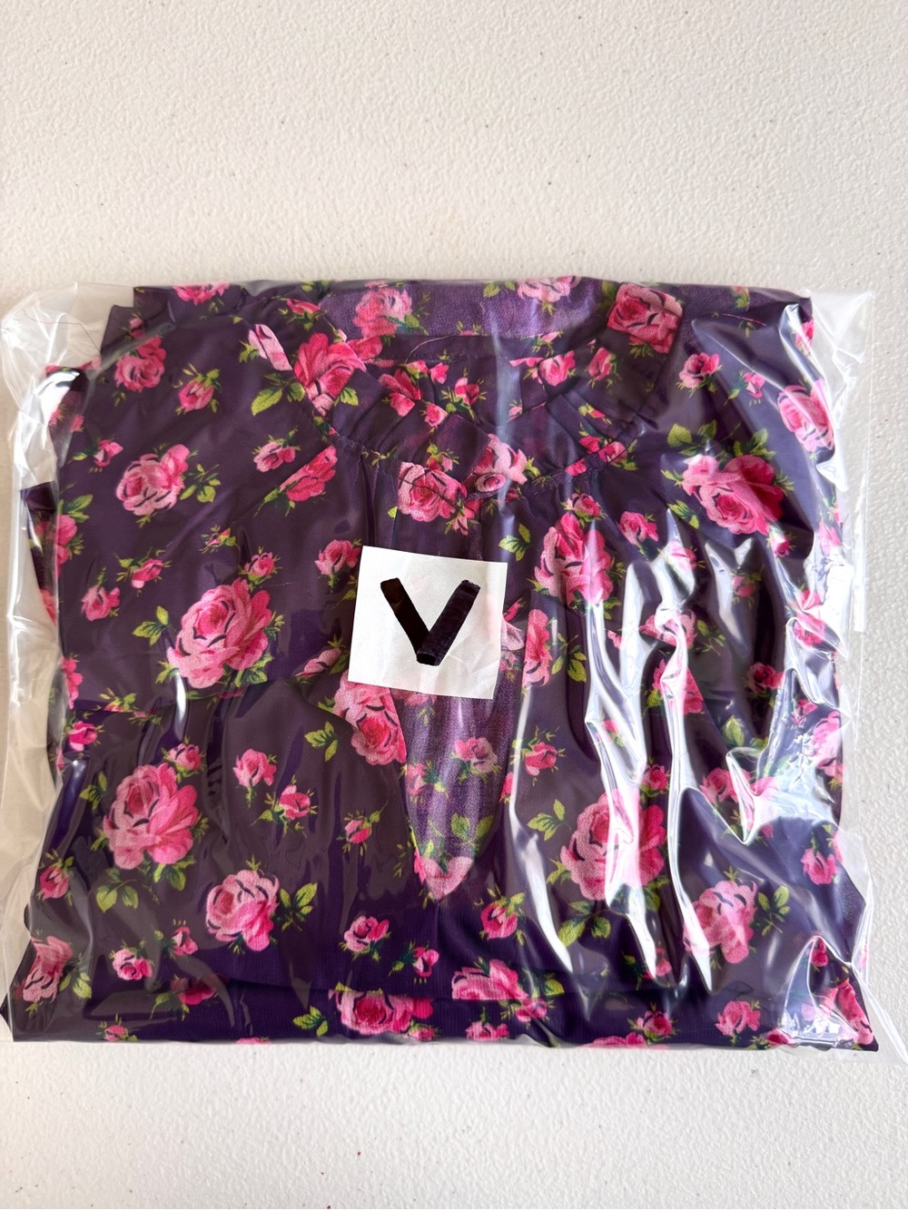 Betsey Johnson Floral Keyhole Midi Dress in Deep Purple with Pink Roses Small - Picture 10 of 11